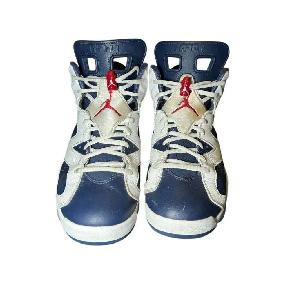 Jordan 6 Retro Olympic 2024 White Varsity Red Navy CT8529-164 Mens 9.5
